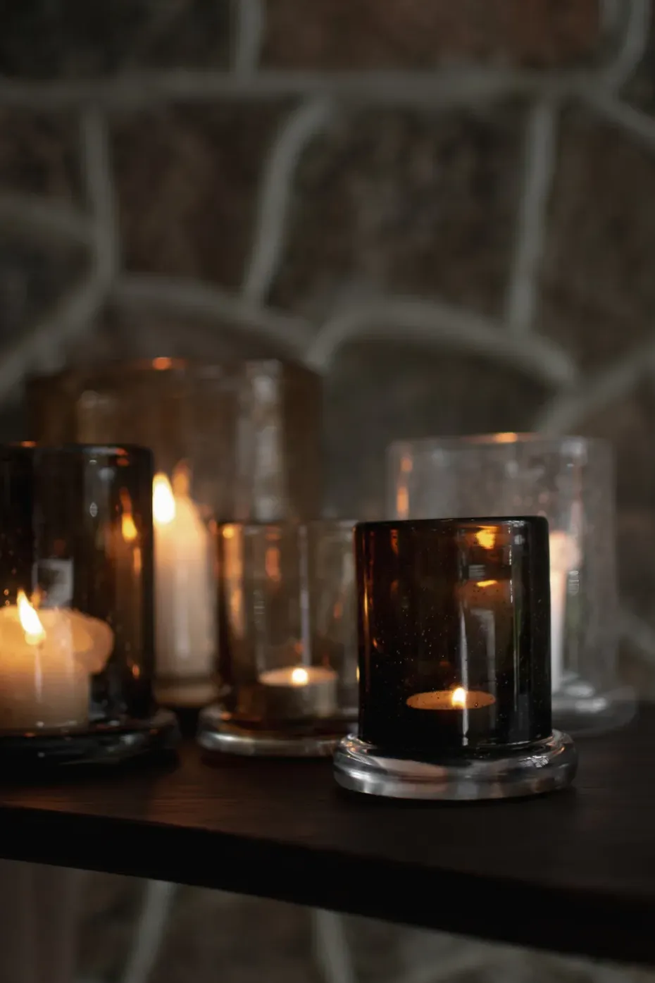 Portavelas Bubble Ø10 cm, Brown