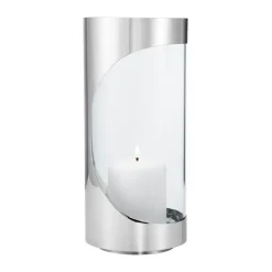 Portavelas Chrome contours hurricane 28 cm, Acero inoxidable