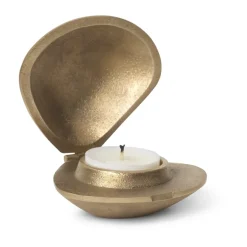 Portavelas Clam, Latón