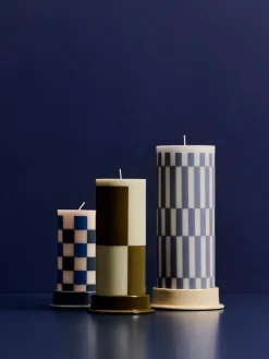 Portavelas Column Candleholder L 12,8 cm, Lime white