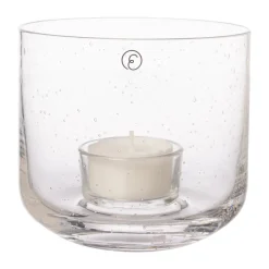 Portavelas de cristal Ernst, Ø10x9 cm