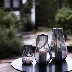 Portavelas Design With Light smoke, 16 cm