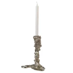 Portavelas Drip L 25 cm, Plateado