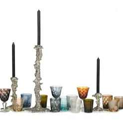 Portavelas Drip L 25 cm, Plateado