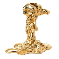 Portavelas Drip S 14 cm, Dorado