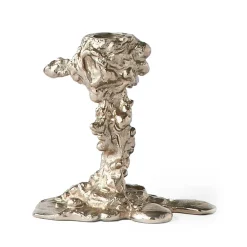 Portavelas Drip S 14 cm, Plateado