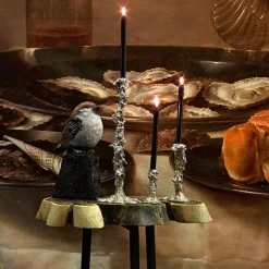 Portavelas Drip S 14 cm, Plateado