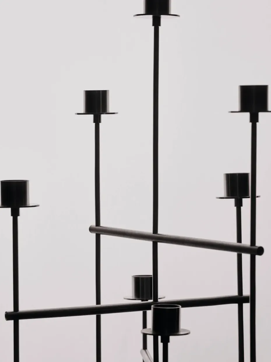 Portavelas Elysia, Brushed stainless steel