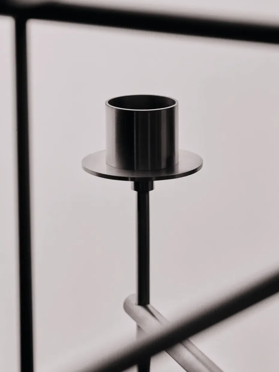 Portavelas Elysia, Brushed stainless steel