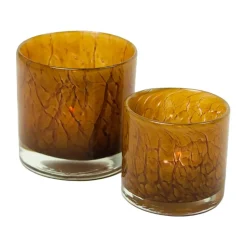 Portavelas Etna Ø10 cm, Marrón claro