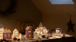 Portavelas Gingerbread grande 17 cm, Marrón