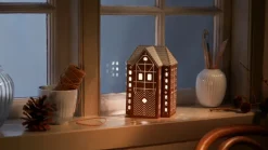 Portavelas Gingerbread grande 17 cm, Marrón