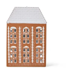 Portavelas Gingerbread grande 17 cm, Marrón