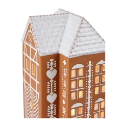 Portavelas Gingerbread grande 17 cm, Marrón