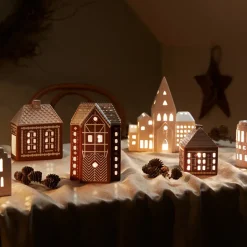 Portavelas Gingerbread grande 17 cm, Marrón