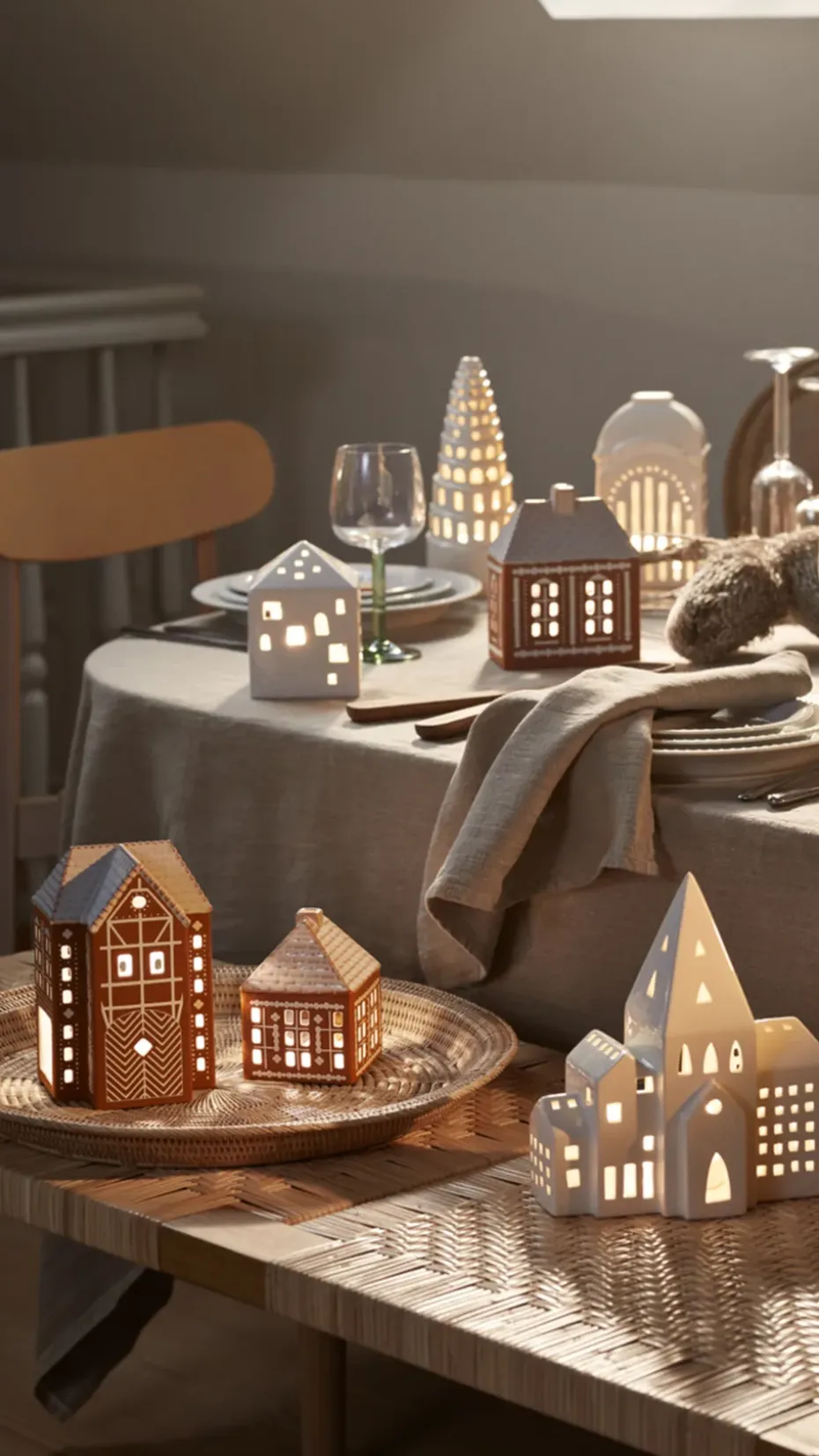 Portavelas Gingerbread grande 17 cm, Marrón