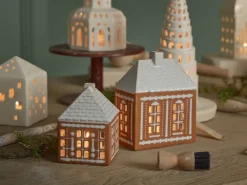 Portavelas Gingerbread medium 15 cm, Marrón