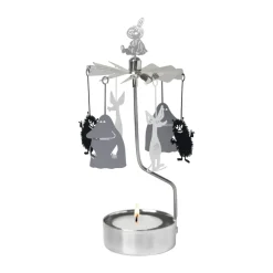 Portavelas giratorio amigos Mumin, Plateado-metal