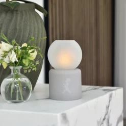 Portavelas Globe Ø9,5x17 cm, Gris claro