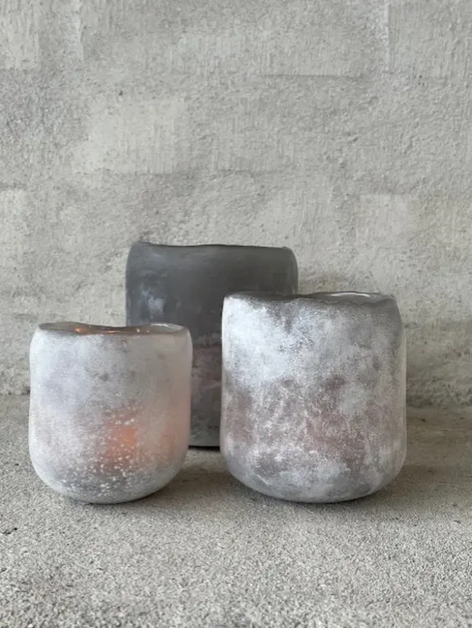 Portavelas Halde 8 cm, gris