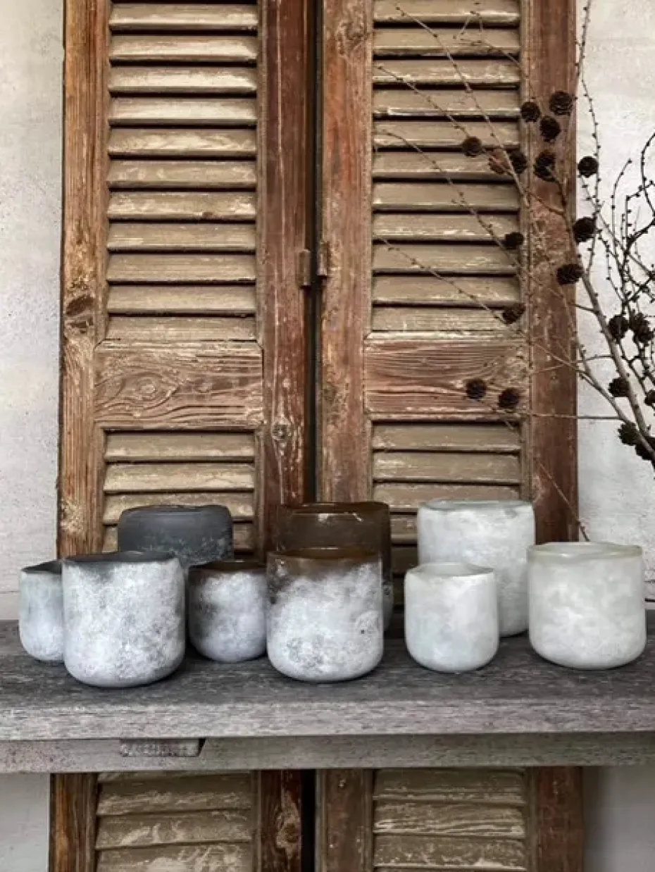 Portavelas Halde 10 cm, gris