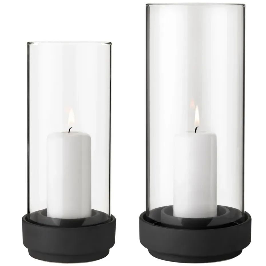 Portavelas Hurricane negro, pequeño