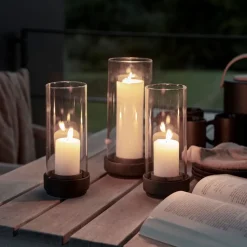 Portavelas Hurricane negro, pequeño