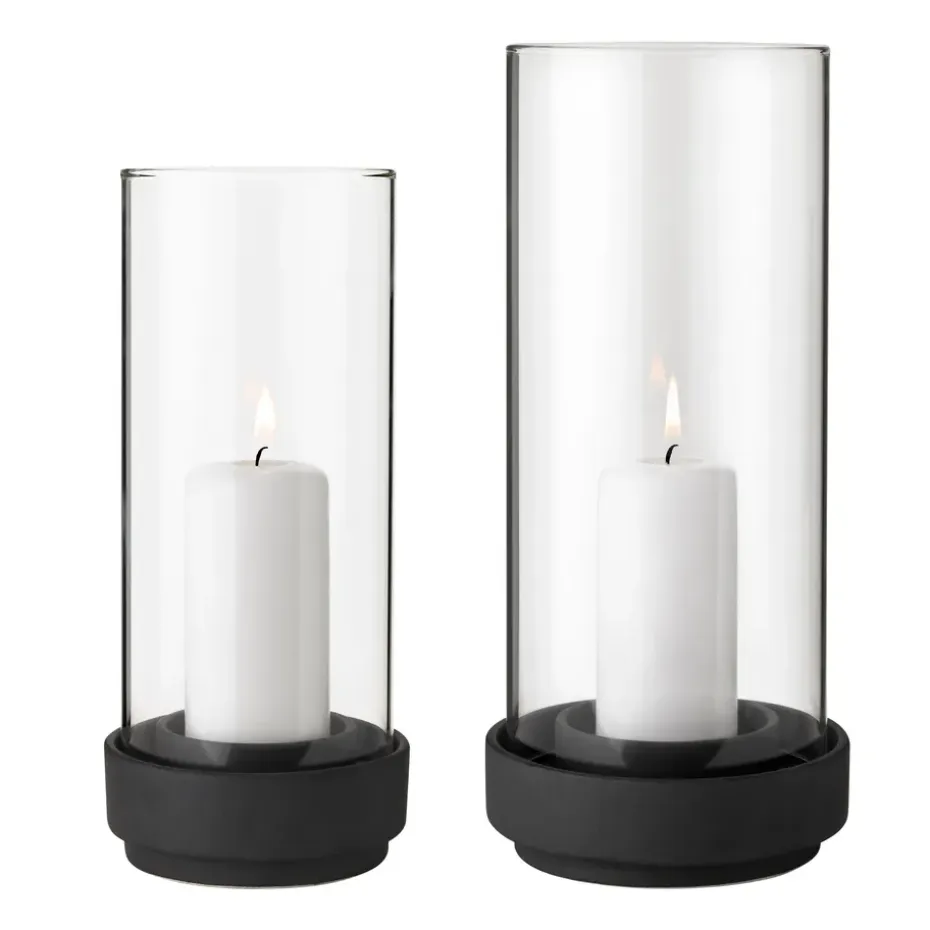 Portavelas Hurricane negro, grande