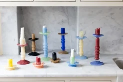 Portavelas Lara XS 9 cm, Negro-beige