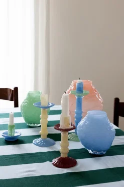 Portavelas Lara XS 9 cm, Verde menta-azul claro