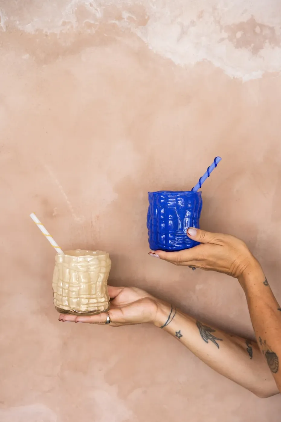 Portavelas Laranne Ø10 cm, Azul