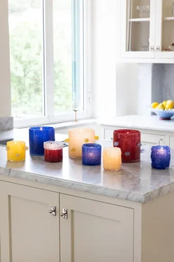 Portavelas Laranne Ø10 cm, Azul