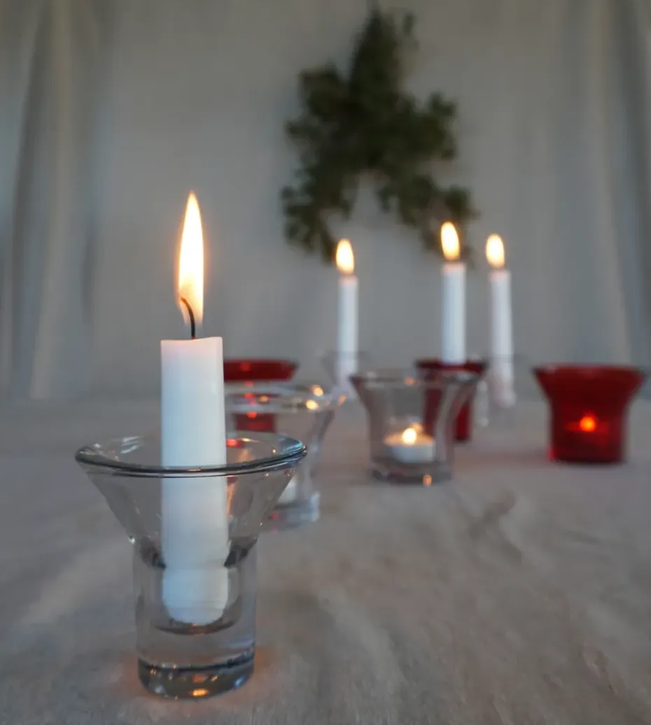 Portavelas Lumi Ø10 cm, Rojo