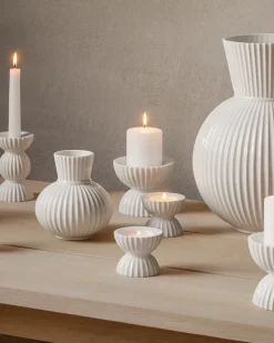 Portavelas Lyngby Tura Ø8 cm, blanco