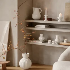 Portavelas Lyngby Tura Ø8 cm, blanco