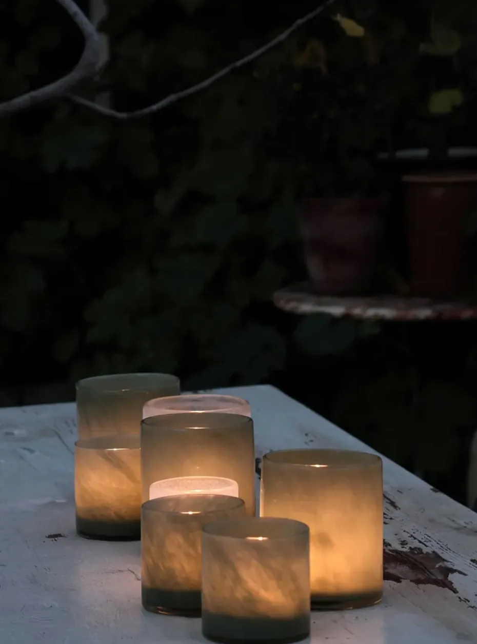 Portavelas Lyric M, gris claro