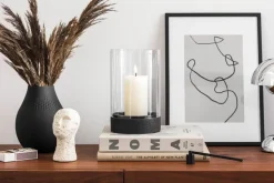 Portavelas Manufacture Rock Home Hurricane M, Negro