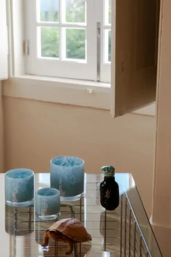 Portavelas Nilla 10 cm, Azul claro