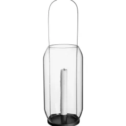 Portavelas para vela alargada 40 cm Ernst, negro