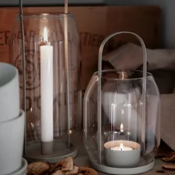 Portavelas para vela alargada 40 cm Ernst, Beige