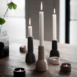 Portavelas para vela pequeña Ernst, gris oscuro