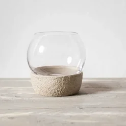 Portavelas Perlemor Home Hurricane Ø16 cm, Beige