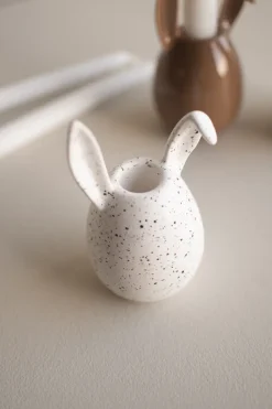 Portavelas Rabbit 13 cm, White dot