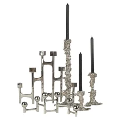 Portavelas Round Folding 28x15 cm, Plateado