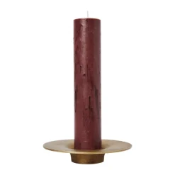 Portavelas Soothe block Ø16 cm, Brass Finish