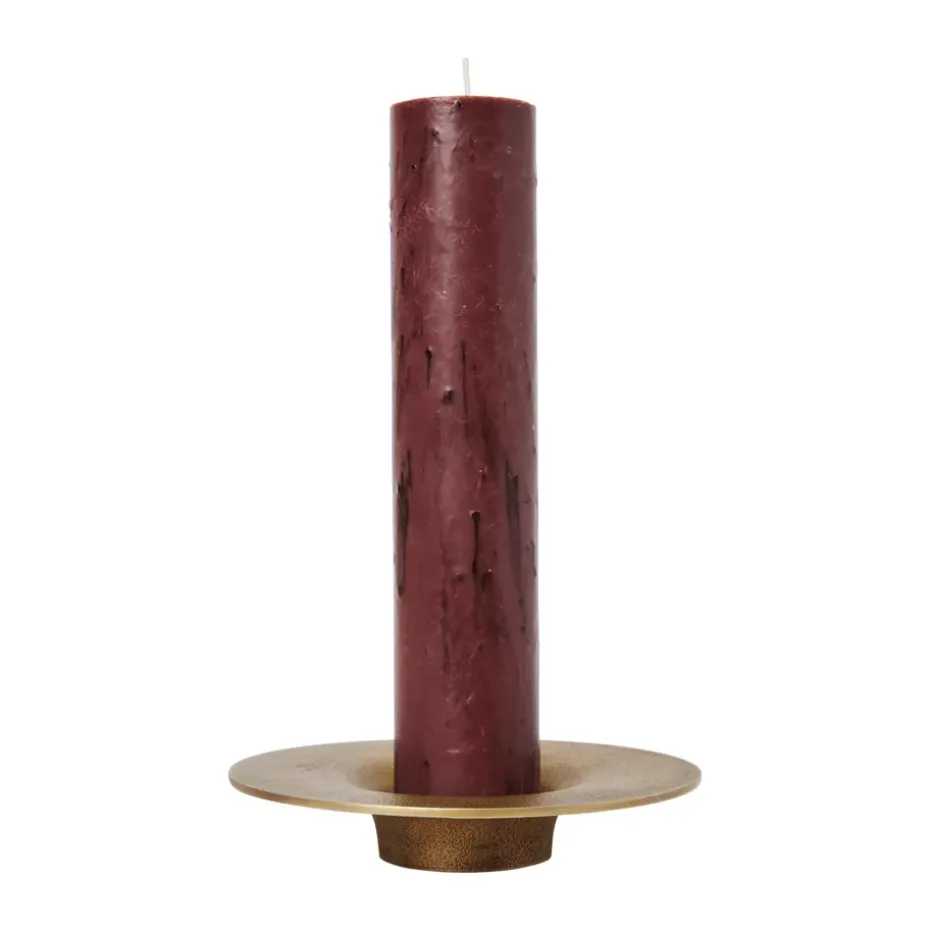 Portavelas Soothe block Ø16 cm, Brass Finish