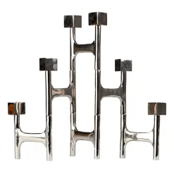 Portavelas Square Folding 55x40 cm, Plateado