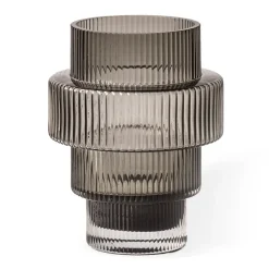 Portavelas Steps Ø12 cm, Gris oscuro