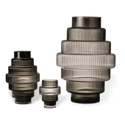 Portavelas Steps Ø12 cm, Gris oscuro