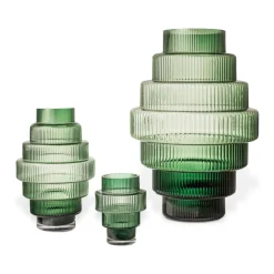 Portavelas Steps Ø12 cm, Verde oscuro